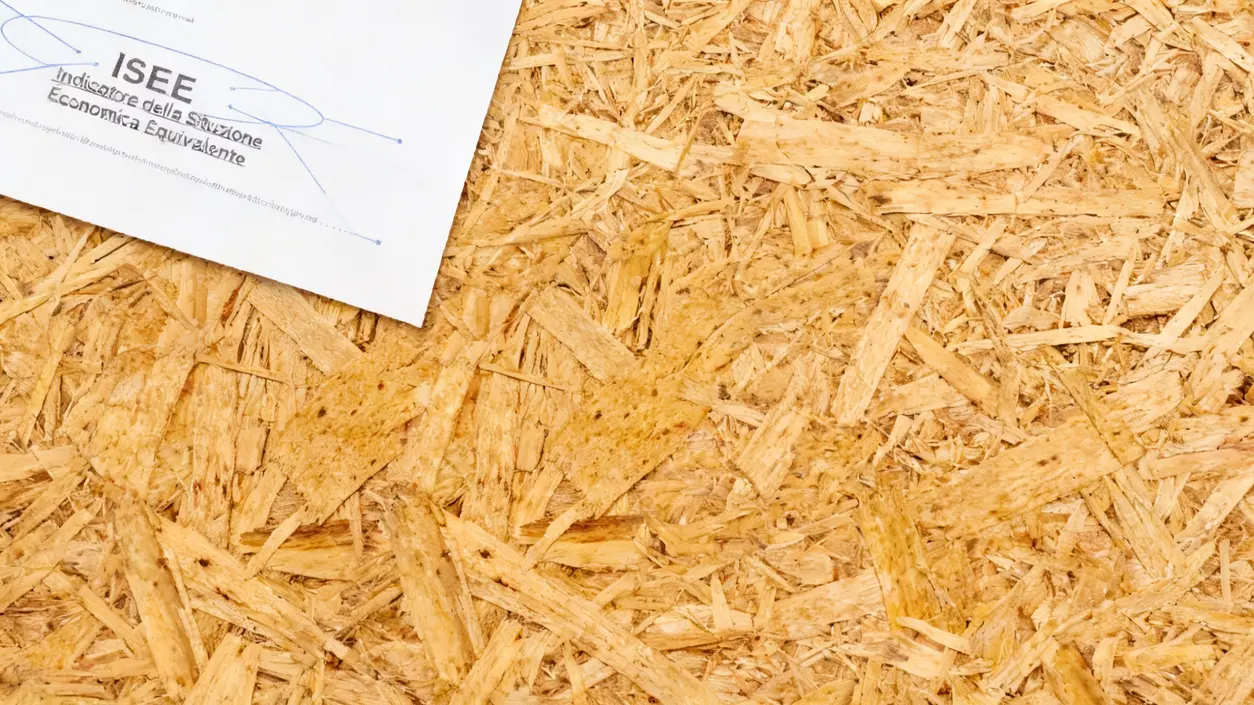 Documento ISEE su una superficie in legno chiaro